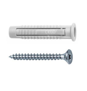 TACO DE NYLON NEXUS 8MM C/TORNILLO AVELLANADO ( CAJA 50U ) COD.98FXSZ