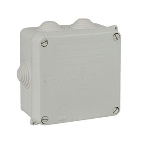 CAJA ESTANCA IP55 100X100X55 7 CONOS TAPA C/TORNILLO Cod 715