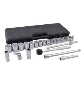 JGO. DE DADOS Y ACCESORIOS CUADRO DE 1/2" MÉTRICO, 17 PIEZAS