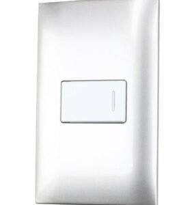 PLACA 1 INTERRUPTOR 1/3, TIPO AMERICANO, COLOR PLATA