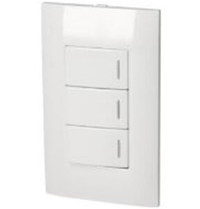 PLACA CON 3 SWITCH, COLOR BLANCO