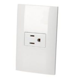 PLACA CON 1 CONTACTO, COLOR BLANCO