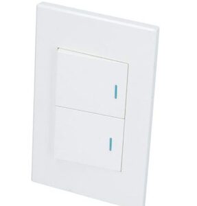 PLACA CON 2 SWITCH 1/2 COLOR BLANCO