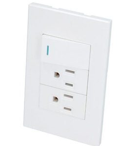 PLACA CON 1 SWITCH 2 CONTACTOS 1/3 COLOR BLANCO