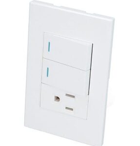 PLACA CON 2 SWITCH 1 CONTACTO 1/3 COLOR BLANCO