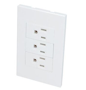 PLACA CON 3 CONTACTOS 1/3 COLOR BLANCO